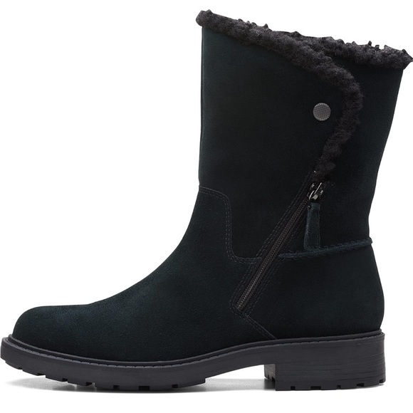 NIB Clark’s Black Opal Zip Suede Boot - Picture 3 of 5